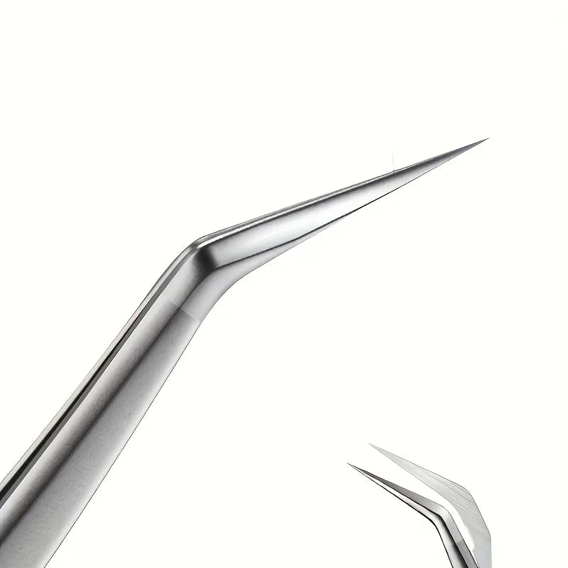 Stainless Steel High-Precision Grafting Eyelash Tweezers with Golden Feathers Professional Makeup Tool for Synthetic Hair Gifts
