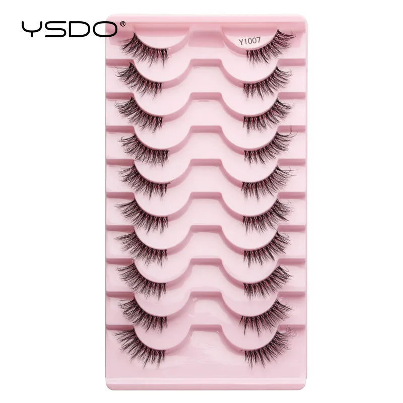 YSDO 5/10 Pairs Natural Eyelash Extension Hand Made Maquilagem Fluffy Fake Half Lashes Soft 3D Mink Lashes Makeup Faux Cilios