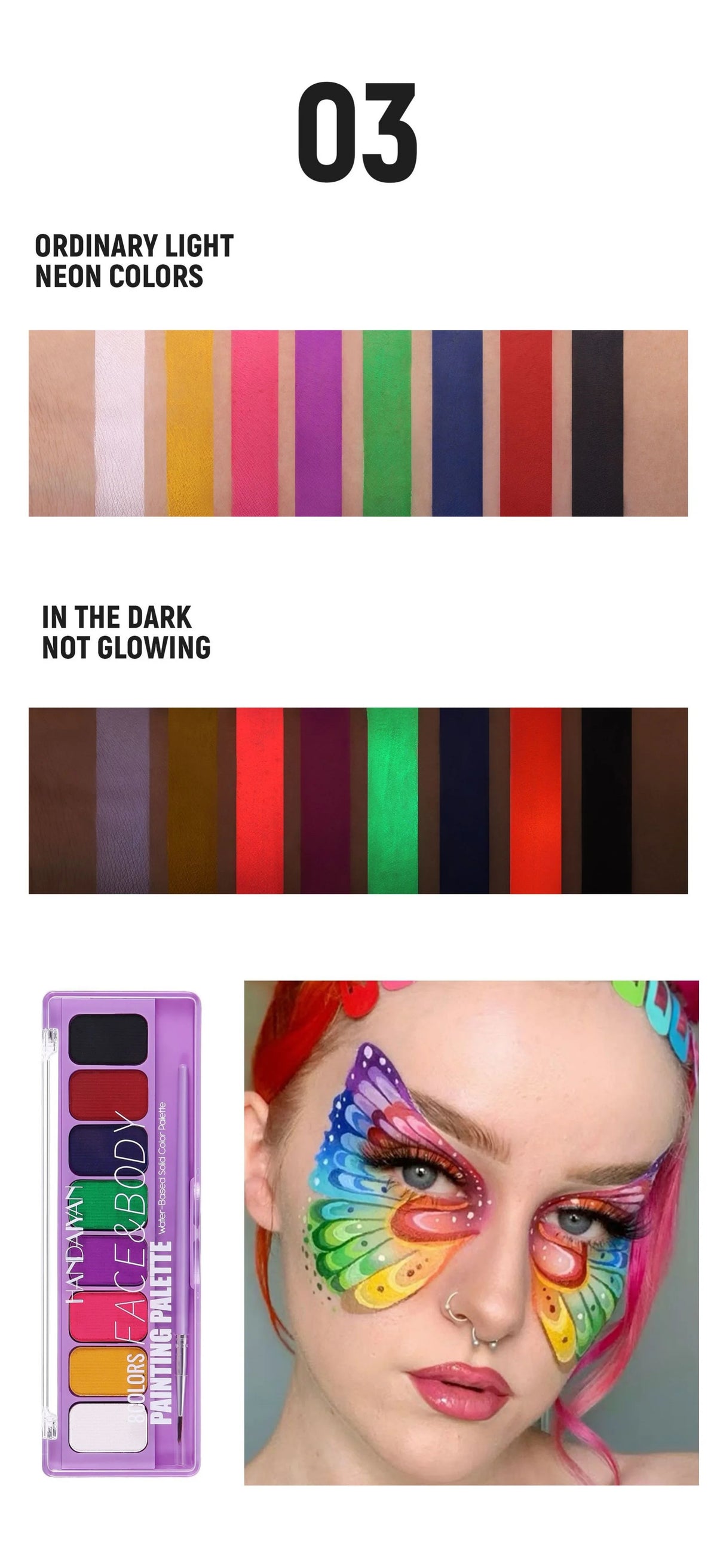 8 Colors Glow Fluorescent Neon Oil Face Body Art Paint UV Glow Oil Painting Halloween Party Fancy Dress Beauty Makeup Cosmetics