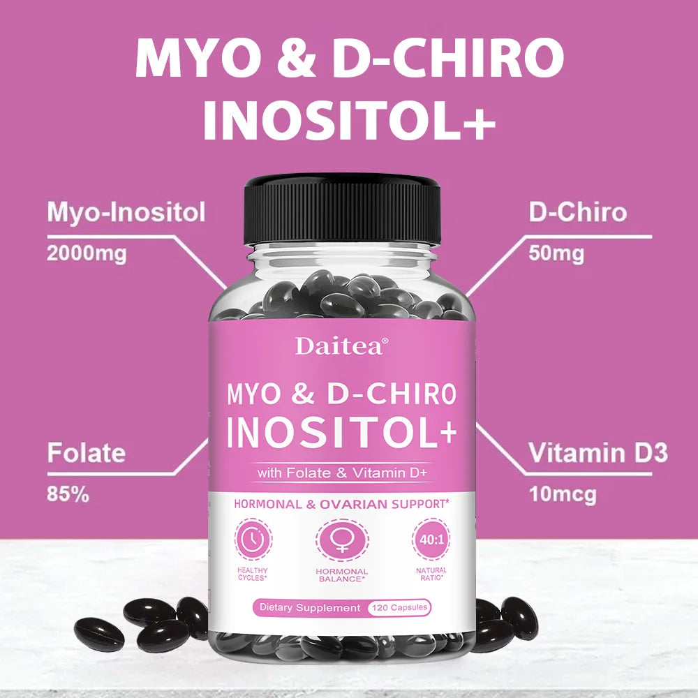 Myo-Inositol Supplement - Promotes Hormonal Balance and Ovarian Health, Regulates Menstrual Cycles, and Improves Mood