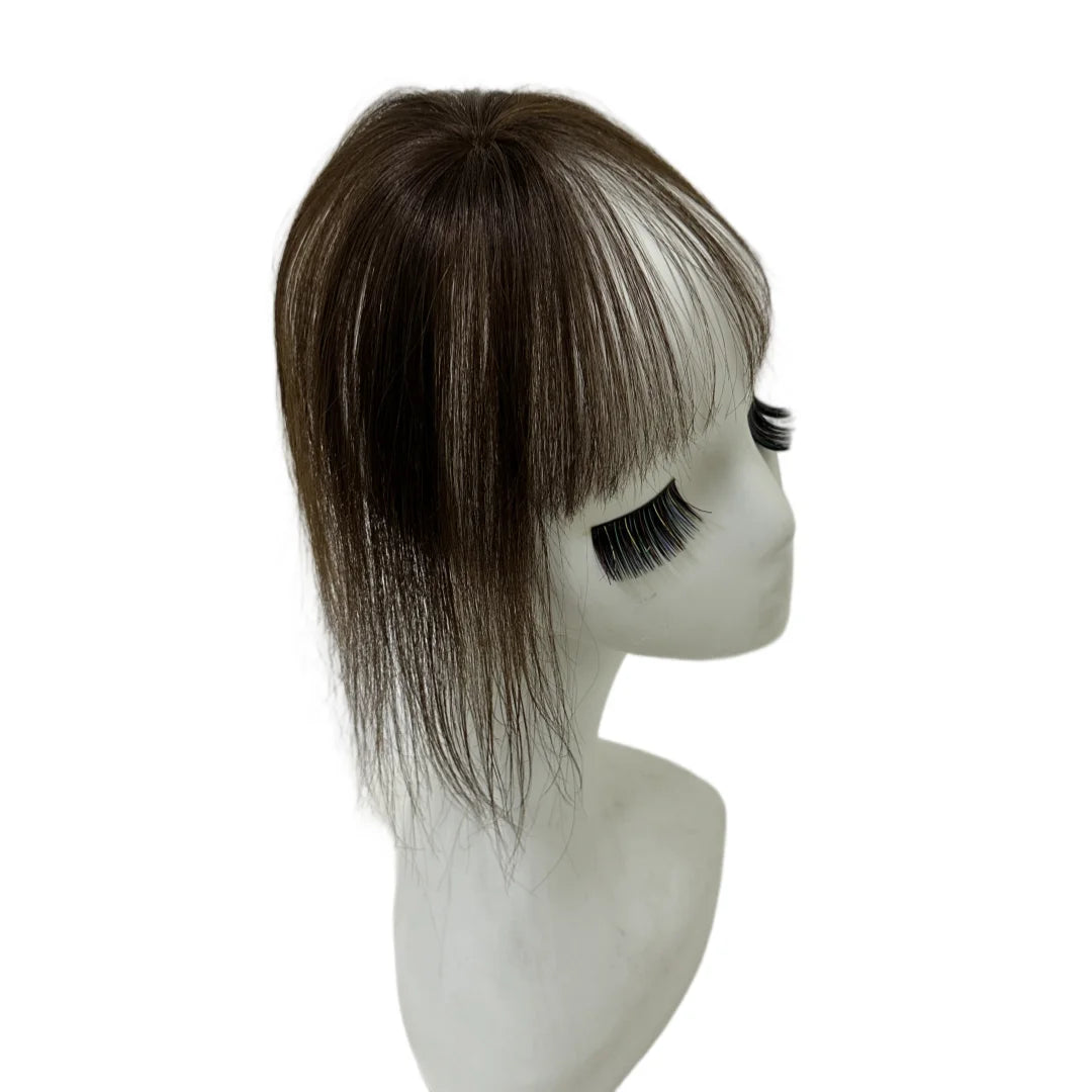 3D Full Coverage Human Hair Bangs Clips in Hairpieces for Women Wispy Bangs Hair Extensions for Thining Hair Daily Wear