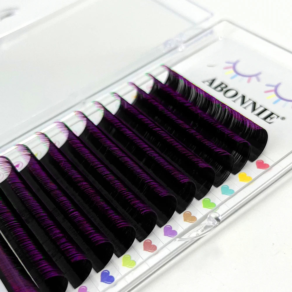 ABONNIE Burgundy Lashes Wine Red Colored Classic Eyelash Extensions Ombre Colorful Lashes