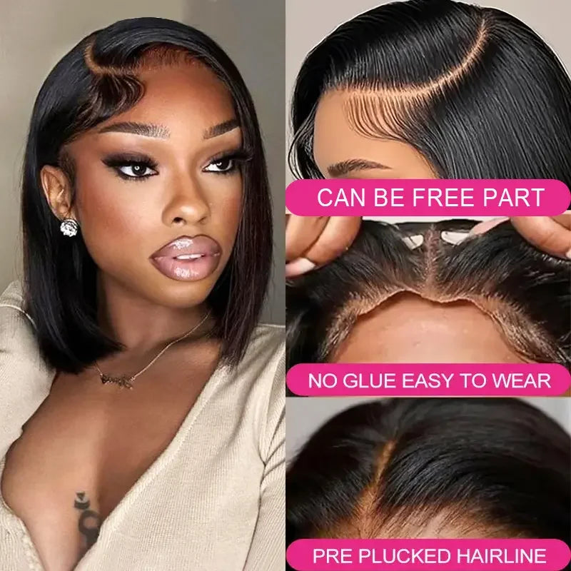 13x6 Hd Lace Frontal Straight Bob Wig Human Hair Glueless 5x5 Glueless Lace Front Wigs 13x4 Bone Straight Short Bob Wig Human Hair For Women