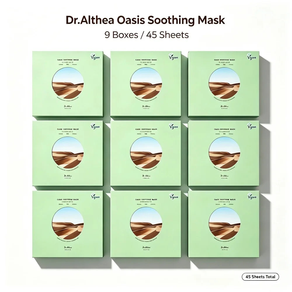 Dr.Althea Oasis Soothing Face Mask 5pcs Vegan, Resurrection Plant Hydrating Mask Sheet for Dry Sensitive & After Sun Skin