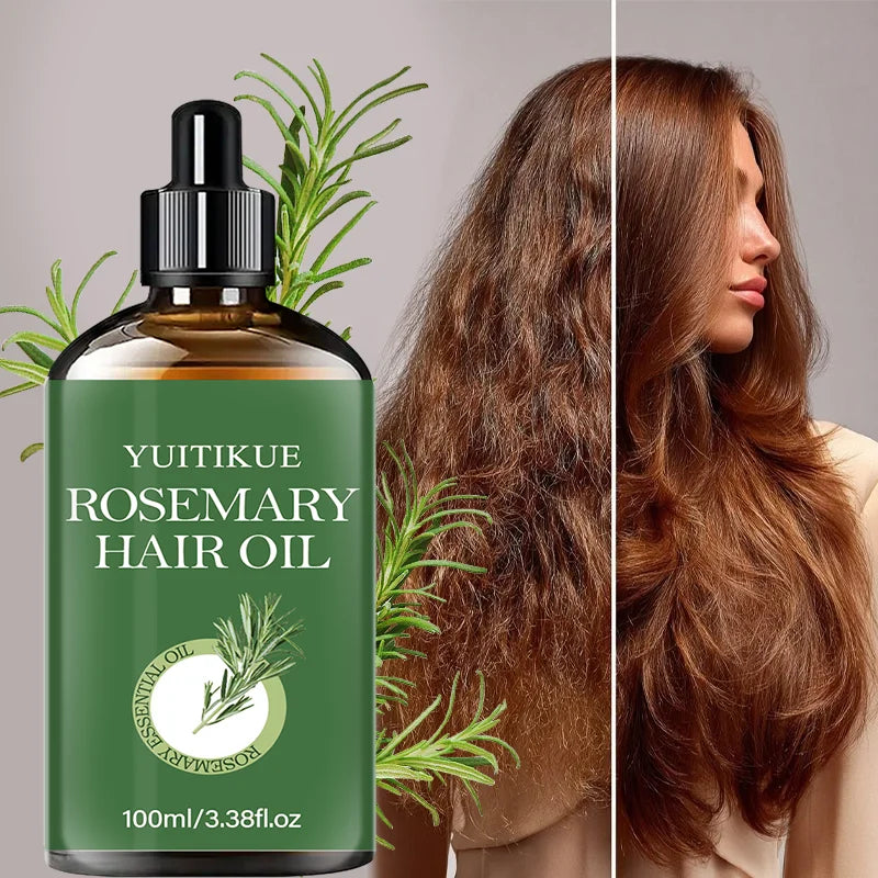 YUITIKUE 100ml Rosemary Hair Oil, Natural Nourishing Scalp Serum, Strengthening Hair, Frizz Control & Shine Boost for Daily Care