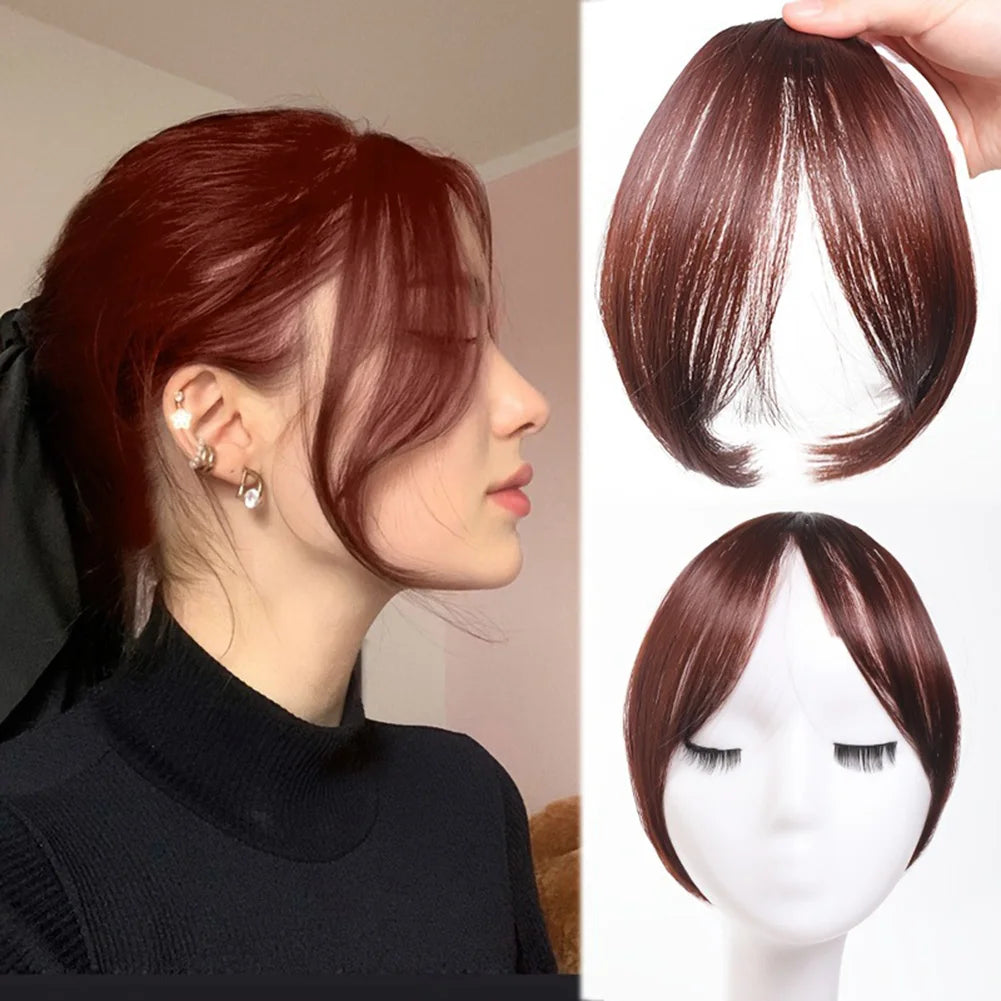 Eight Character French Bangs Wig Piece Female Synthetic BB Clip Fluffy Top Reissue Eight Character Bangs Thin Invisible Hairpins