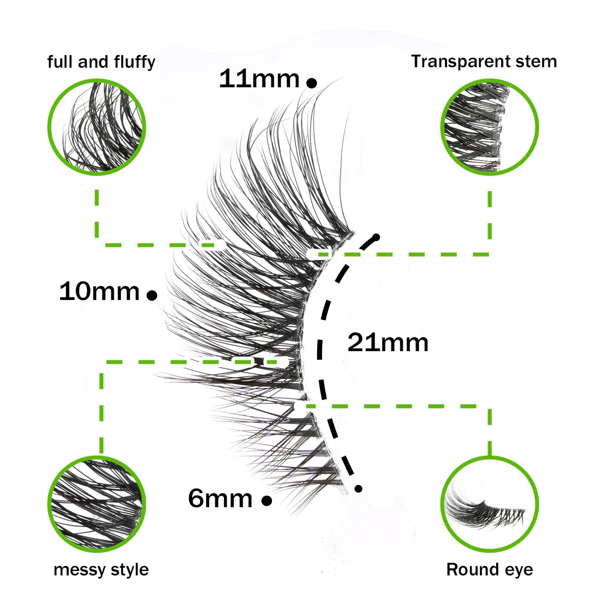 6/10 Pairs Half Lashes 3D Mink Lashes Faux Mink Fluffy Lash Soft Full Thick Wispy Eyelash Dramatic False Eyelashes Makeup