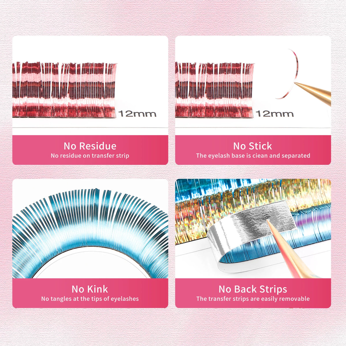 XIUSUZAKI Shiny Colorful Individual Eyelash Extension Classic Lashes Mixed Color Glitter Tinsel Christmas Eyelash Extensions