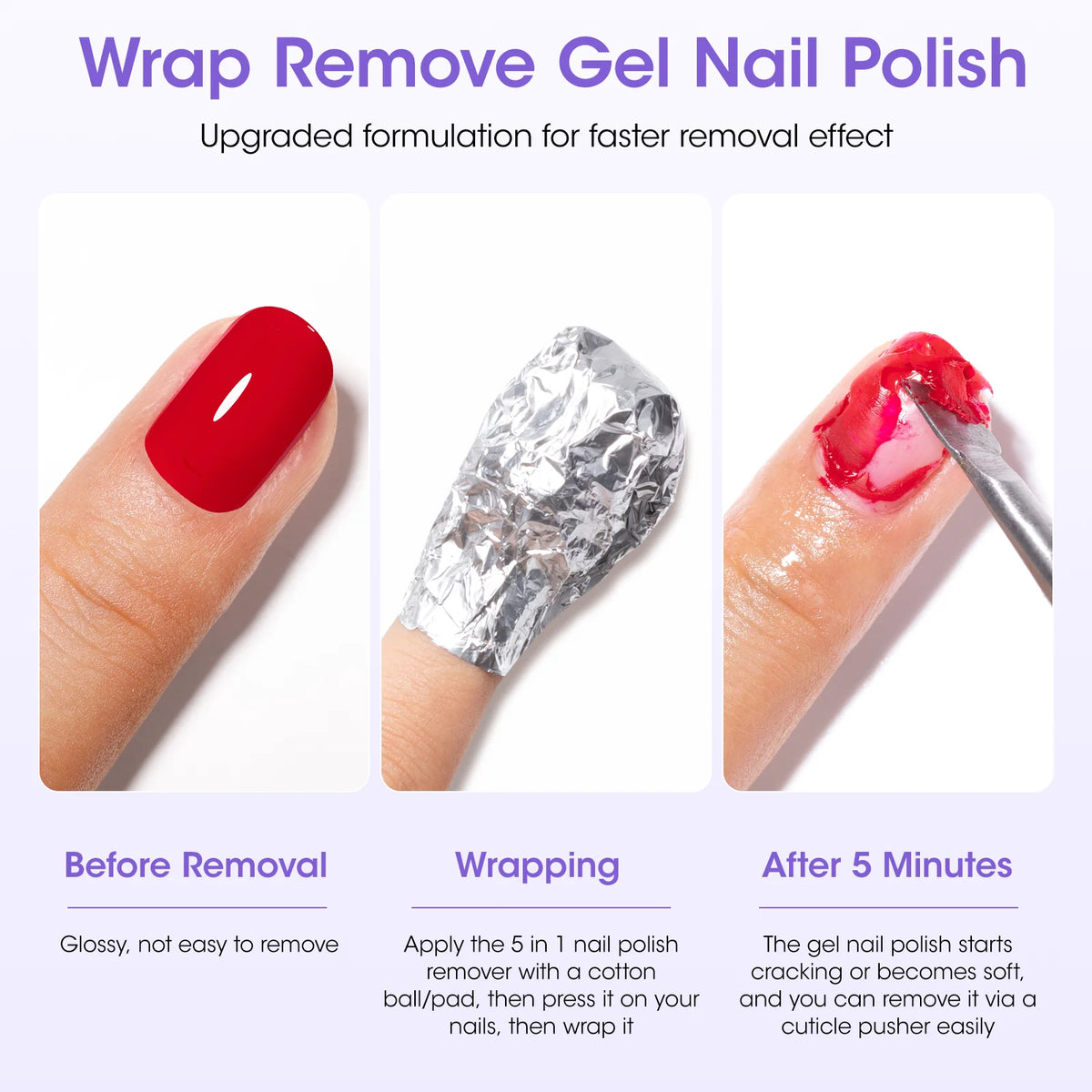 GELLEN Nail Polish Remover 16 Fl Oz Non Acetone Pump Bottle Gel Nail Soak Off Remover Kit Vegan Cruelty Free Gentle Nail Care