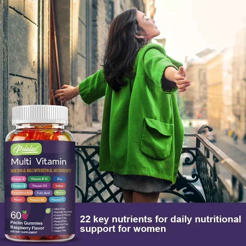 Multivitamin Gummies - To Provide Energy, for Skin, Hair and Nails Health, Support Immune, Overall Health