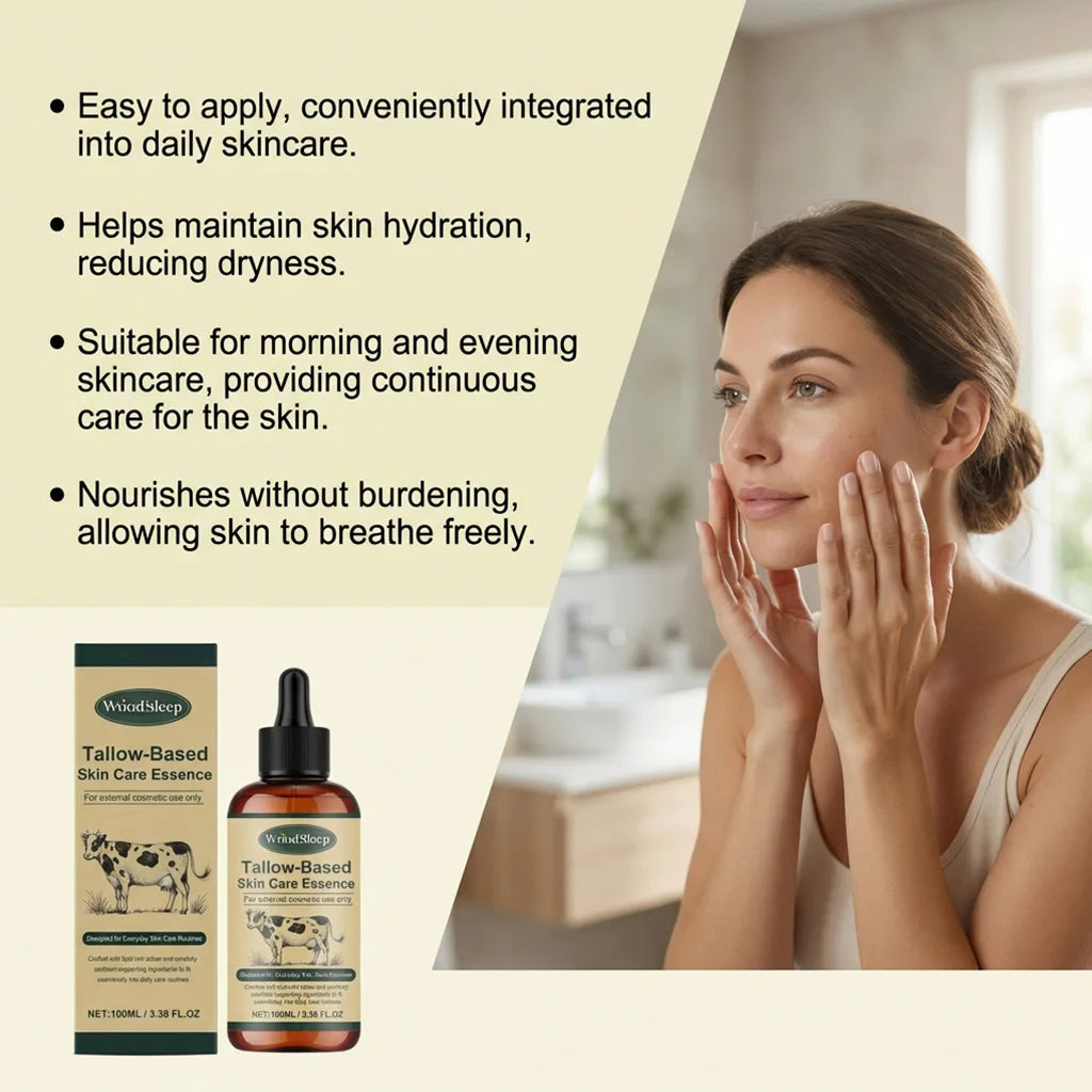 Beef Tallow Facial Serum Nourishing Face Care Essential Oil Anti-Dryness Skin Hydrating Essence Oil-Based Moisturizer Skincare