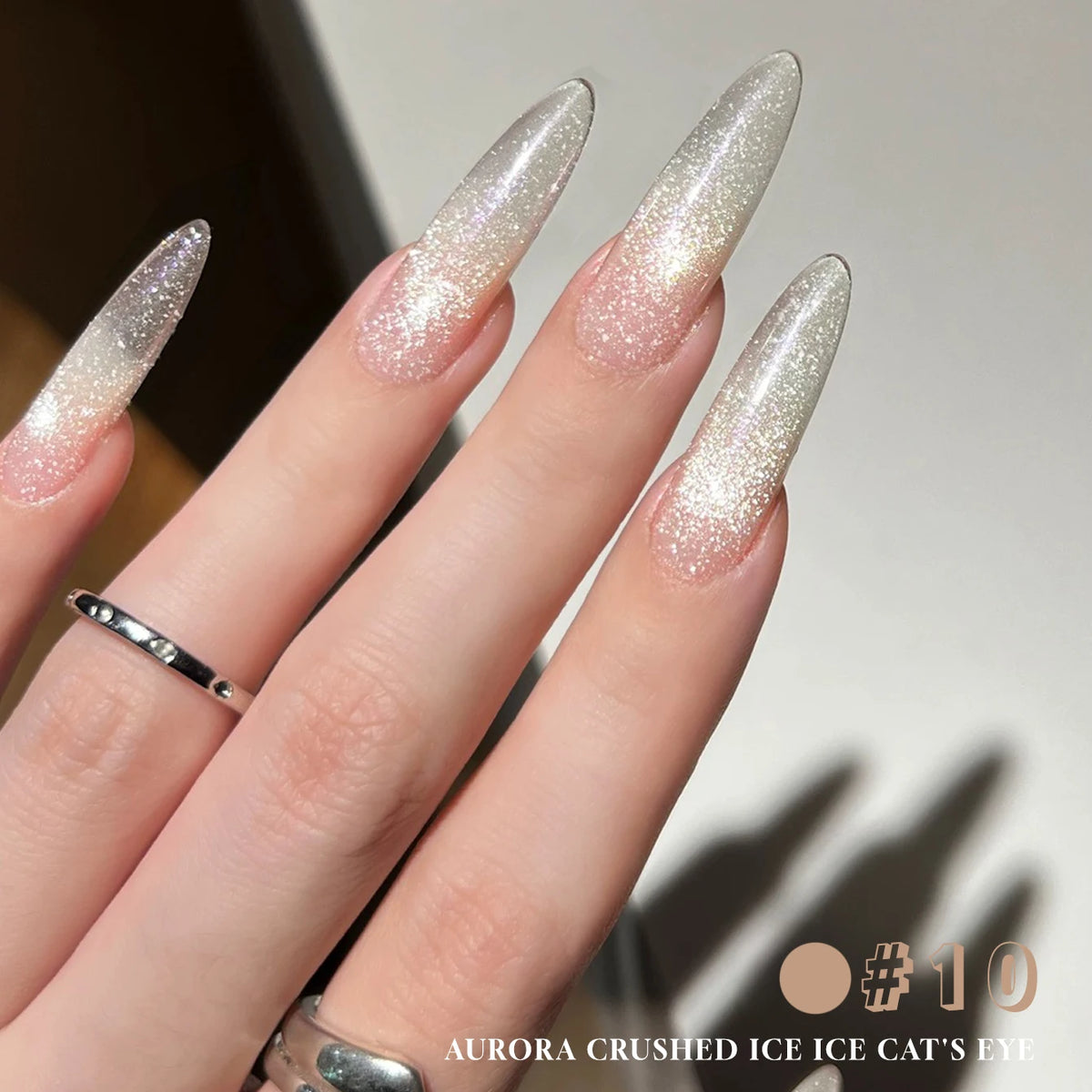 MIANEL 2026 New 12ML Aurora Night Cat Eye Gel Nail Polish Flash Sparkle Holographic Crystal Dual Light Silk Glass Bead Nail Art