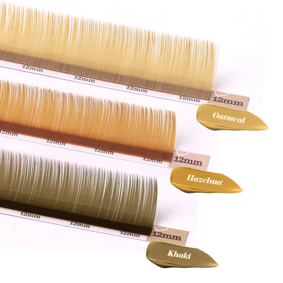 AGUUD Brown Classic Individual Eyelashes Russian Volume Lashes Colorful Premium 20Rows Cashmere Soft Dark Brown Lash Extensions