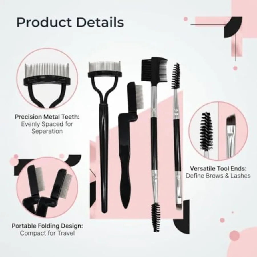 4 PCS Lash Applicator Tool Kit, Professional Eyelash Tweezers for DIY Lash Clusters, Stainless Steel Lash Comb and Separator To