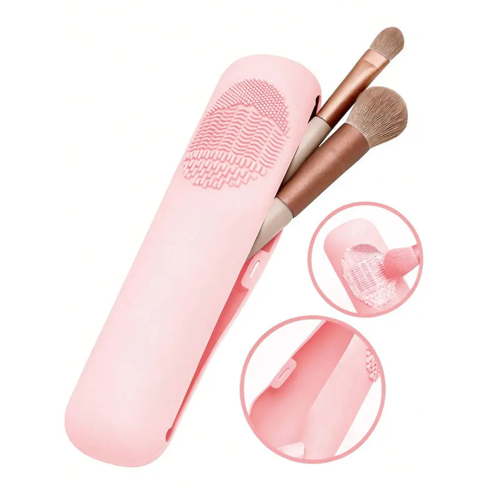Silicone Makeup Brush Holder Portable Magnetic Cosmetic Bag Travel Dustproof Organizer Case For Rancai Beauty Tools Pouch