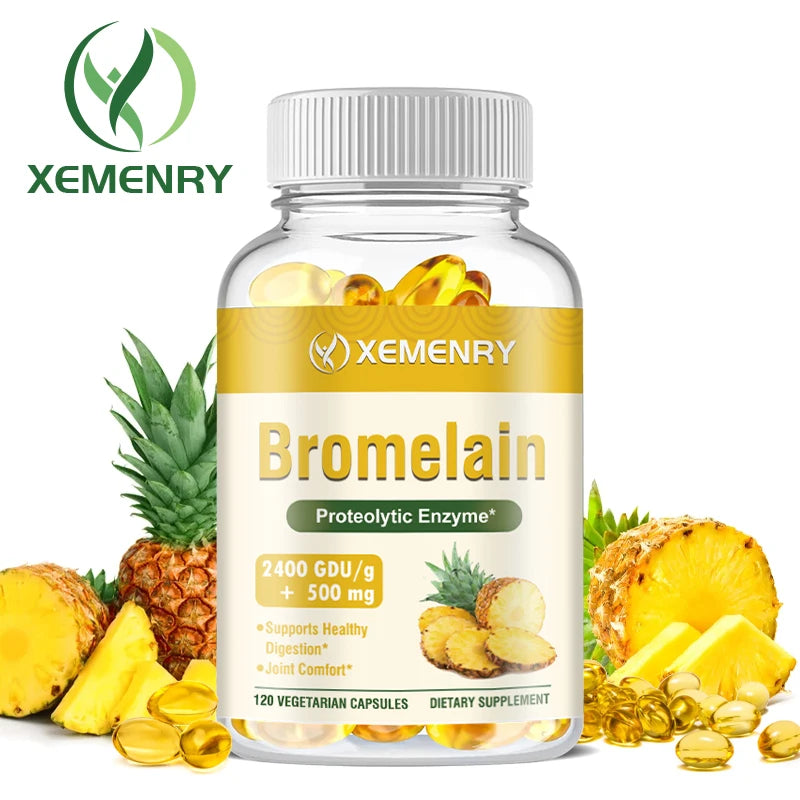 Bromelain Capsules - Supports Joint Health, Improves Digestive Health, Relieves Pain, and Boosts Immunity