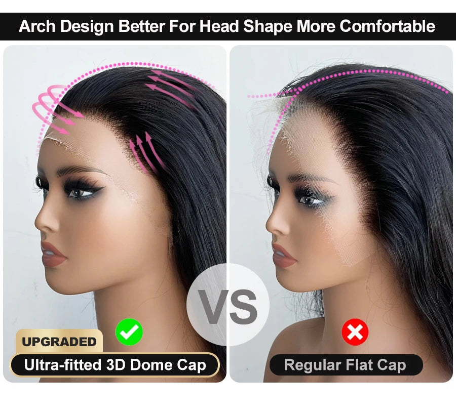 Eva 13x6 HD Lace Full Frontal Wig Silky Straight 180% Pre Plucked HD Lace Wig Invisible HD Lace Melt Skins Glueless Closure Wig