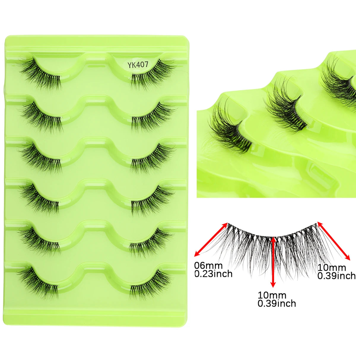 6/10 Pairs Half Lashes 3D Mink Lashes Faux Mink Fluffy Lash Soft Full Thick Wispy Eyelash Dramatic False Eyelashes Makeup