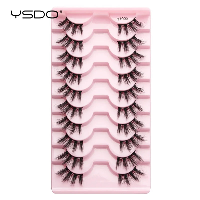 YSDO 5/10 Pairs Natural Eyelash Extension Hand Made Maquilagem Fluffy Fake Half Lashes Soft 3D Mink Lashes Makeup Faux Cilios