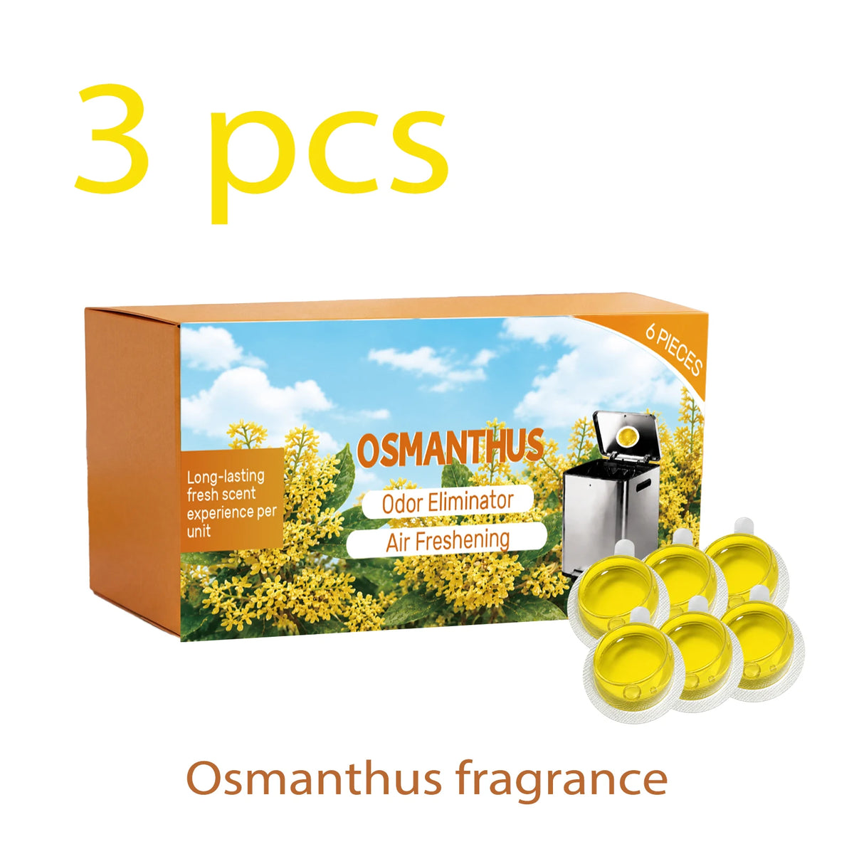 6pcs Trash Can Deodorizer Eliminate Unpleasant Odor Long Lasting Fresh Scent Air Freshener Sticker for Kitchen Bathroom