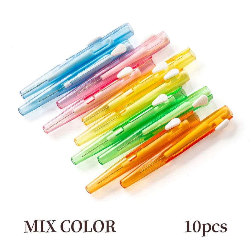 50/10pcs Mini Eyebrow Brush Brow Perm Brush Disposable Lashes Extension Lifting Bendable Mini Eyelash Brush Applicators Tool