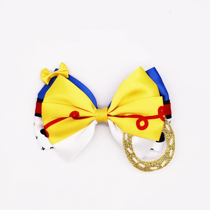 Cartoon Girl Bow Tie Hairpin Fun Pattern TOY Story for Women Girls Festivals Daily Wear Cute Children's Hair Accessories