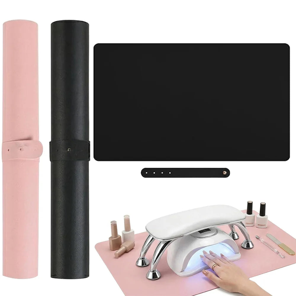 1/2pcs Nail Art Table Mat Foldable Nail Mat for Nail Soft Arm Rest Pad Nails Training Desk Mat Manicure Professional Salon Tools