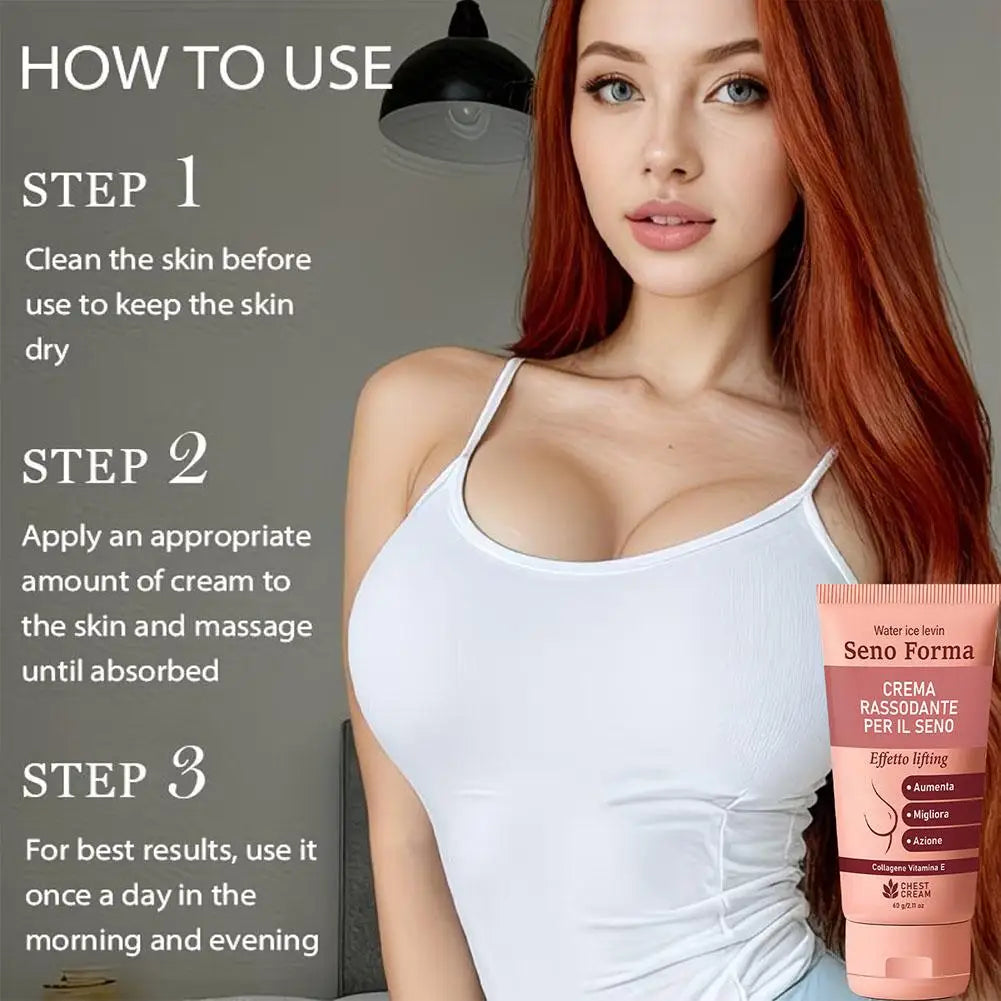 Breast Firming Cream Vitamin E Light Texture, Nourishes/Moisturizes, Collagen/Shea Butter, Boosts Elastic & Smooth Chest Skin