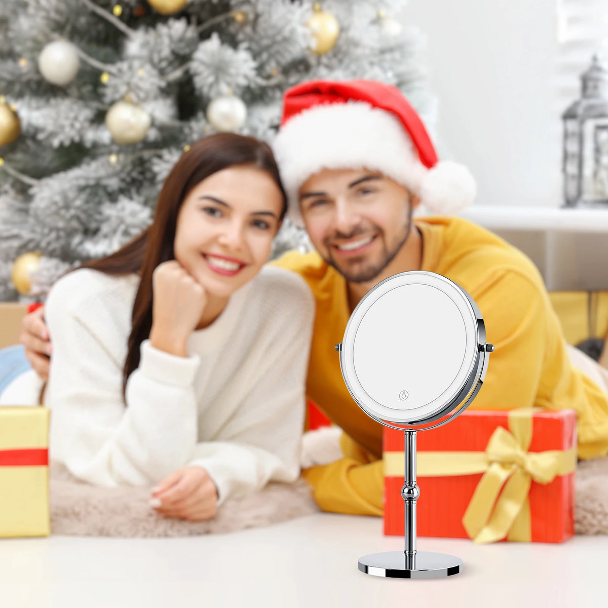 Touch LED Magnifying Makeup Mirror Double Sided 10X Magnification Desk Vanity Mirror Bathroom Cosmetic Mirror