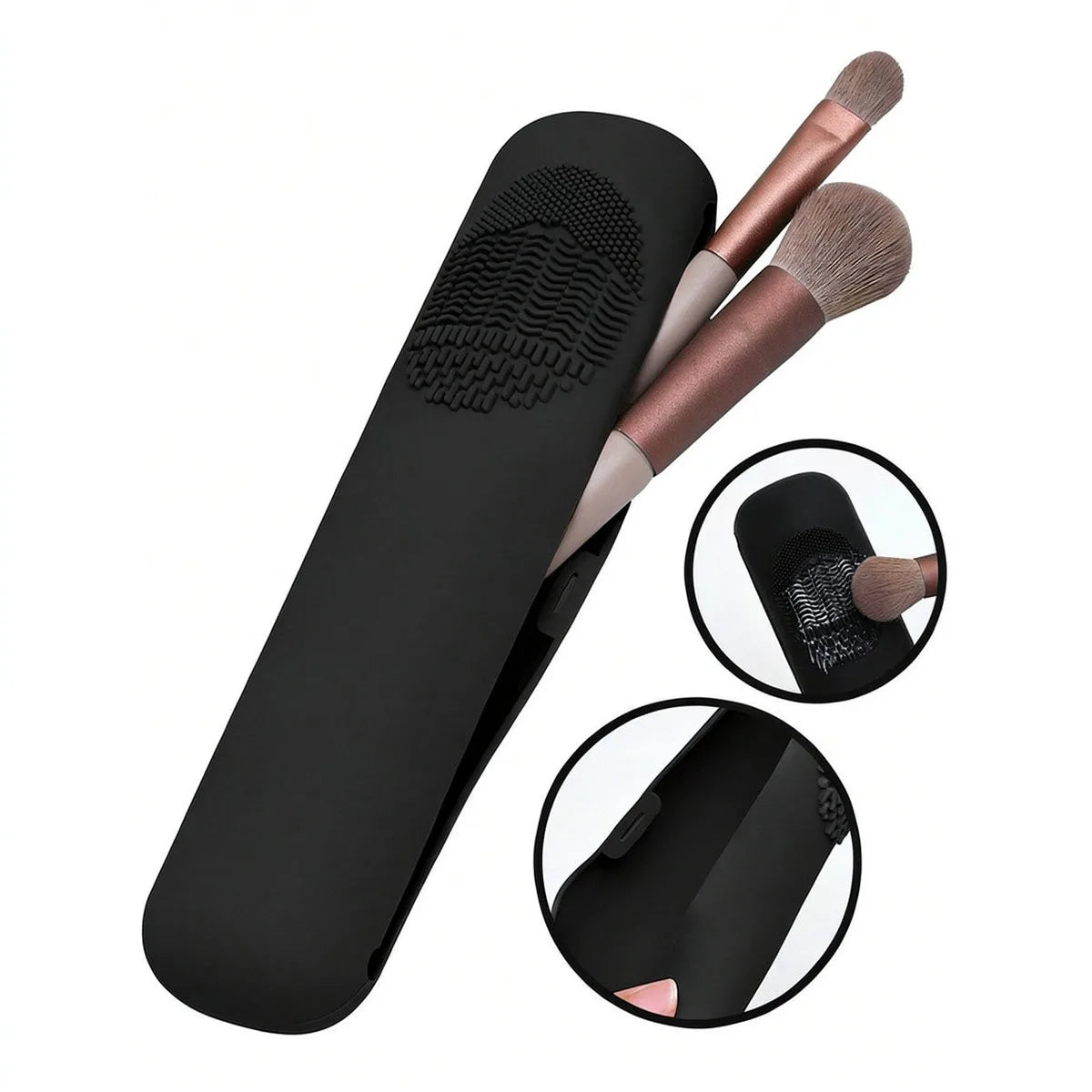 Silicone Makeup Brush Holder Portable Magnetic Cosmetic Bag Travel Dustproof Organizer Case For Rancai Beauty Tools Pouch