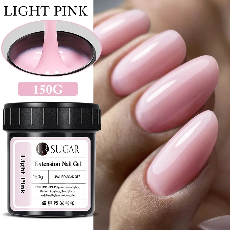UR SUGAR 150g Jelly Gel Nail Extension Gel Milky White Nude Pink Quick Building UV Nail Hard Gels Self Leveling Construction Gel