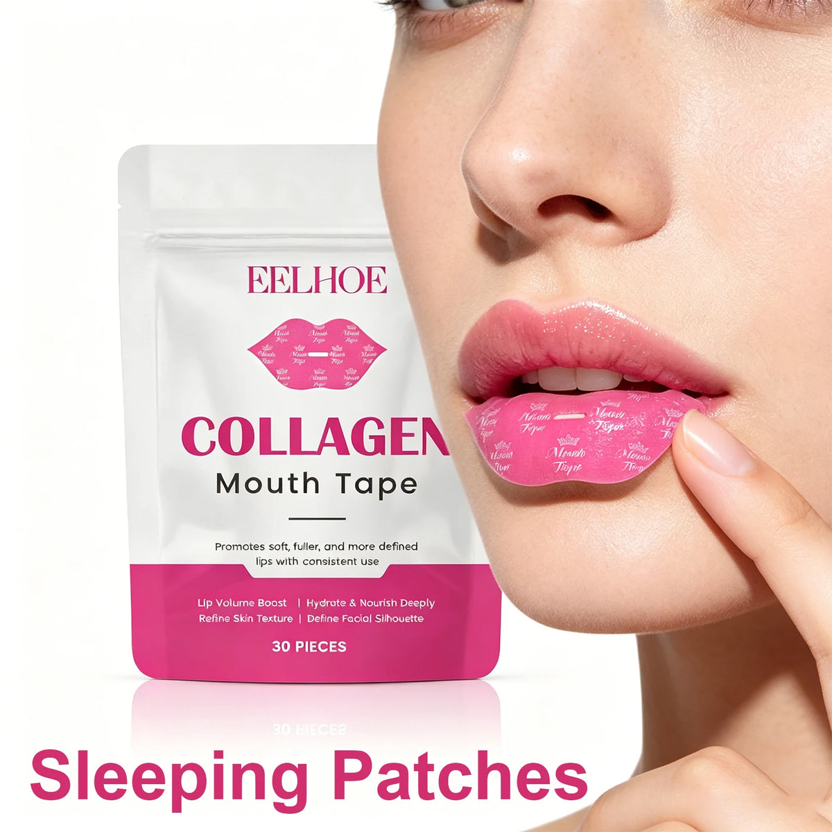 Mouth Tape Lip Care Sleeping Patch Hydrating Moisturizing Collagen Hyaluronic Acid Soft Breathable  Lips Night Mask 30 Patches