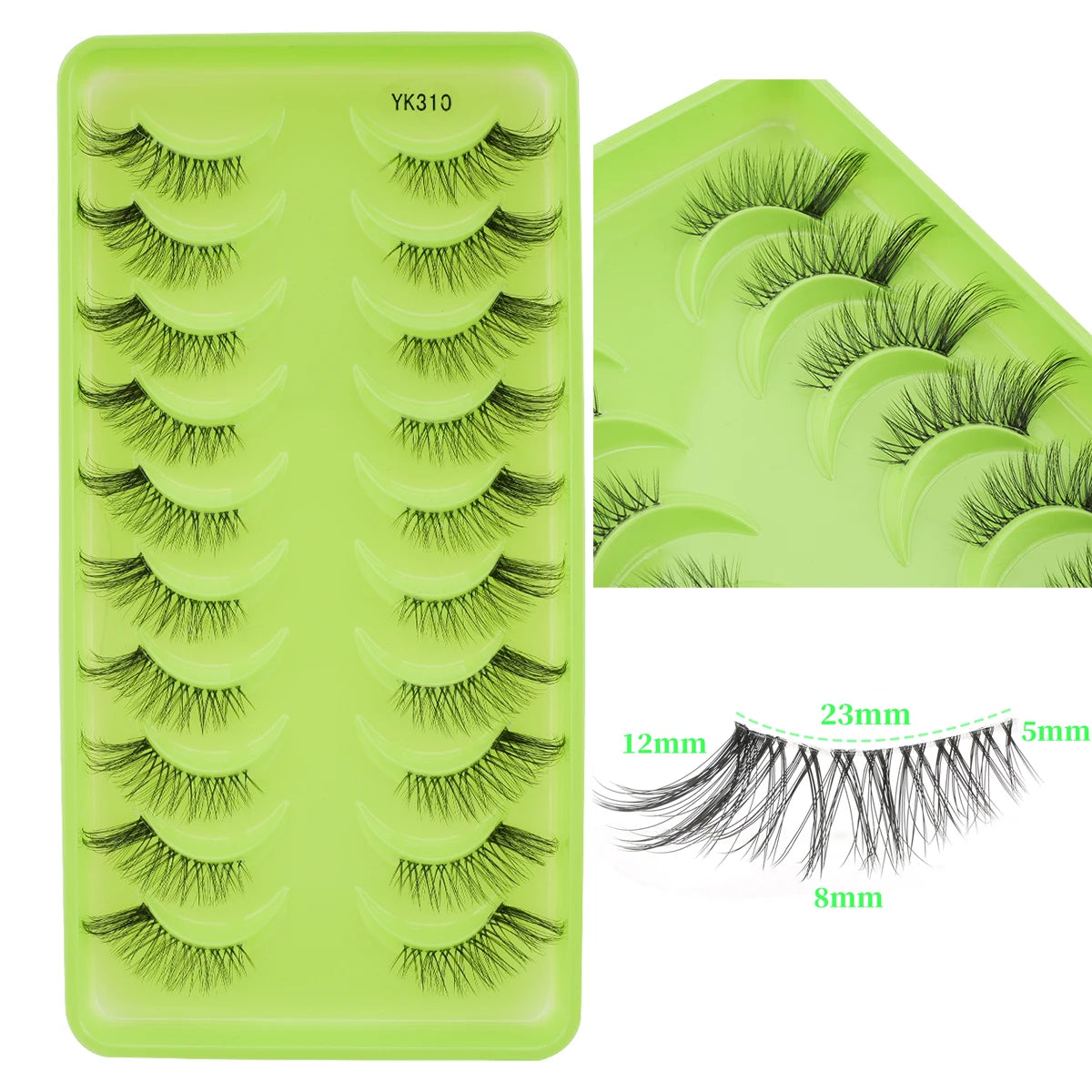 6/10 Pairs Half Lashes 3D Mink Lashes Faux Mink Fluffy Lash Soft Full Thick Wispy Eyelash Dramatic False Eyelashes Makeup