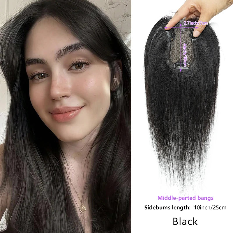100% Human Hair 7X10cm Butterfly Hairnet Extensions Improve Hair Volume Hair Topper Wig Piece Swiss Lace Pieces Wigs for Women