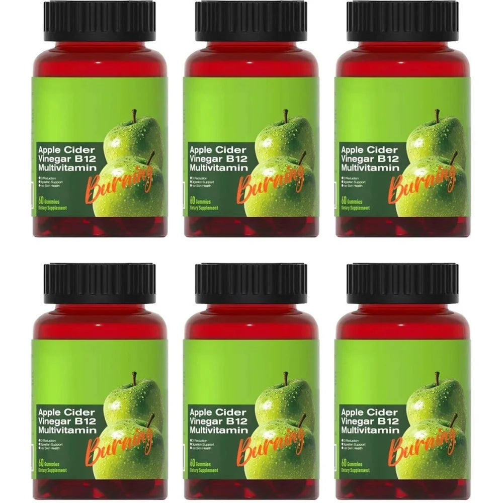 Apple Cider Vinegar B12 Gummies Free Vegan Gluten-Free for Healthy Metabolism & Daily Wellness Support for Men Women 60 Gummies