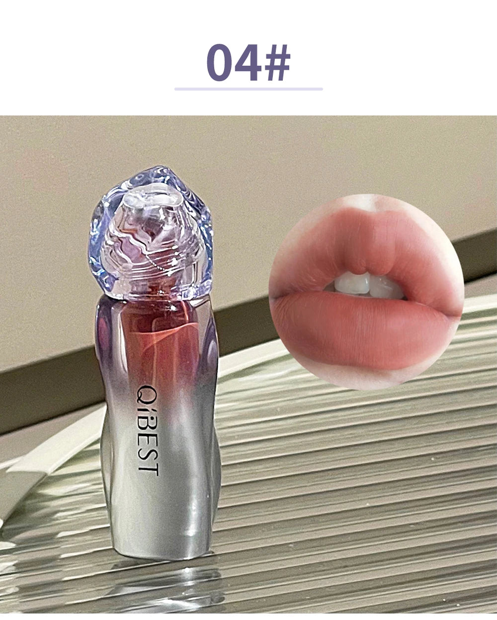 QIBEST Matte Velvet Liquid Lipstick Natural Long-Lasting Highly Pigmented Lip Mud Portable Finish Universal Lip Gloss Makeup