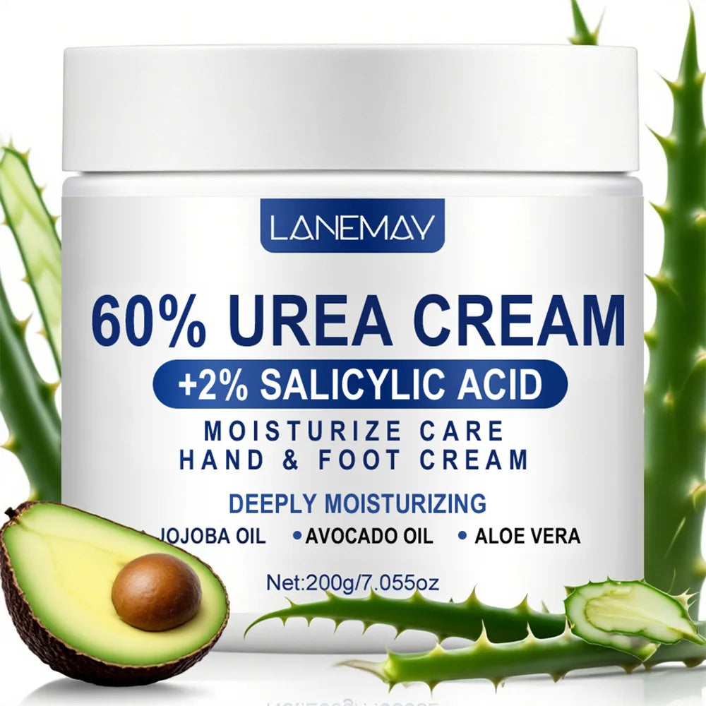 2PCS 60% Urea Cream for Hand & Foot, Suitable for Dry Hand & Foot，Moisturizing Cream Rich in Salicylic Acid and Glycerin