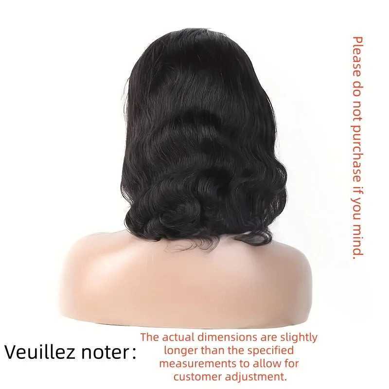 13x6 Hd Lace Frontal Wigs Glueless Human Hair Short Bob Wigs Body Water Wave Lace Front Wigs Brazilian Virgin Hair Natural Black
