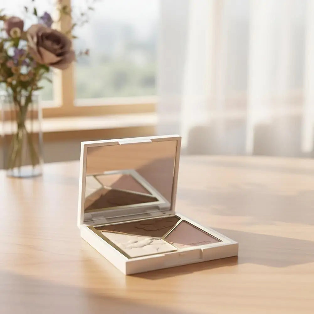 3 colors Highlight Matte Fine Glitter blusher three-color palette Silhouette Nose Shadow Makeup Palettes Face Brightening