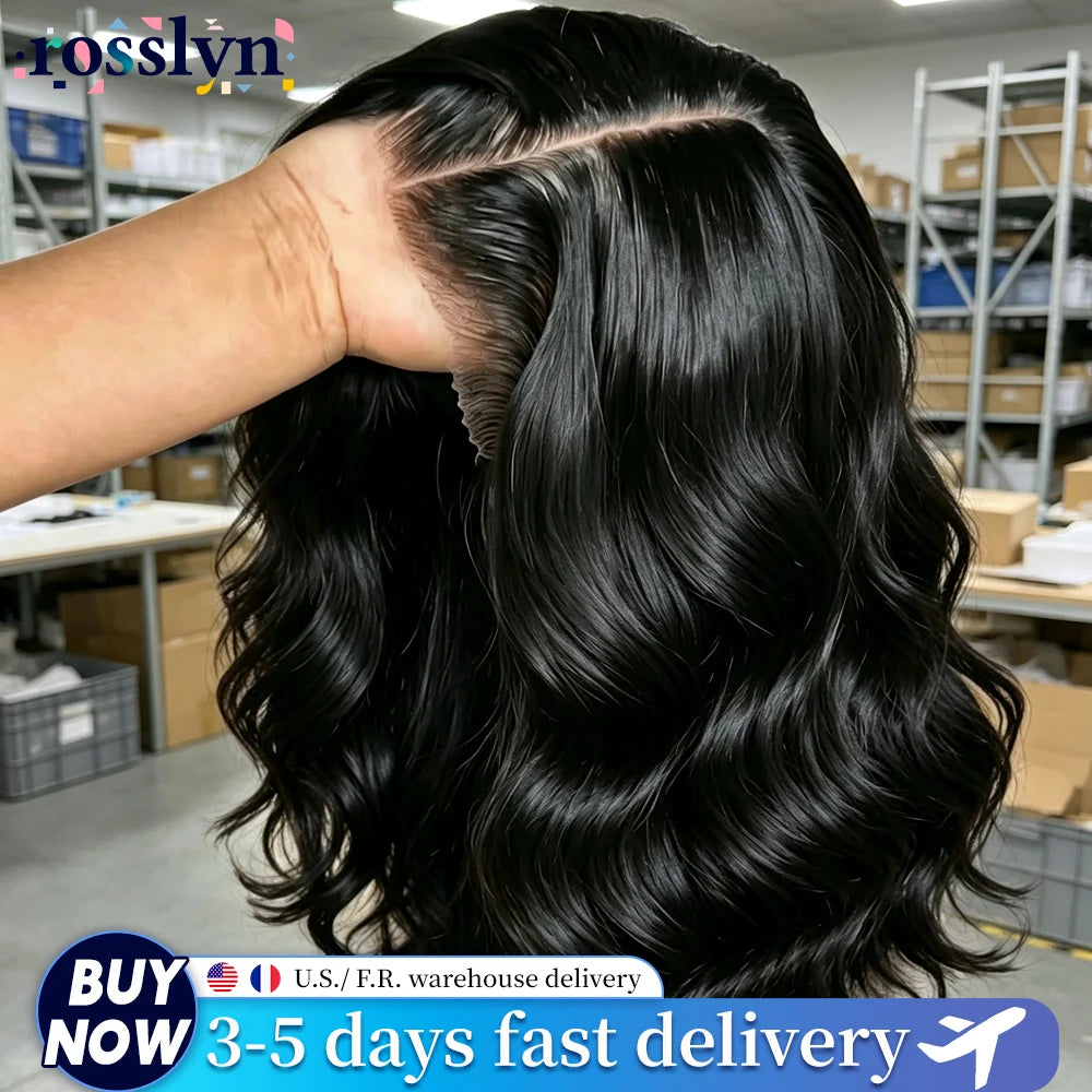8-16 Inch Body Wave Short Bob Wig 200 Density 4x4 Lace Frontal Wig Human Hair Wigs 5x5 Glueless Wig Brazilian Black Natural Color Ready To Wear Glueless Closure Wig For Women