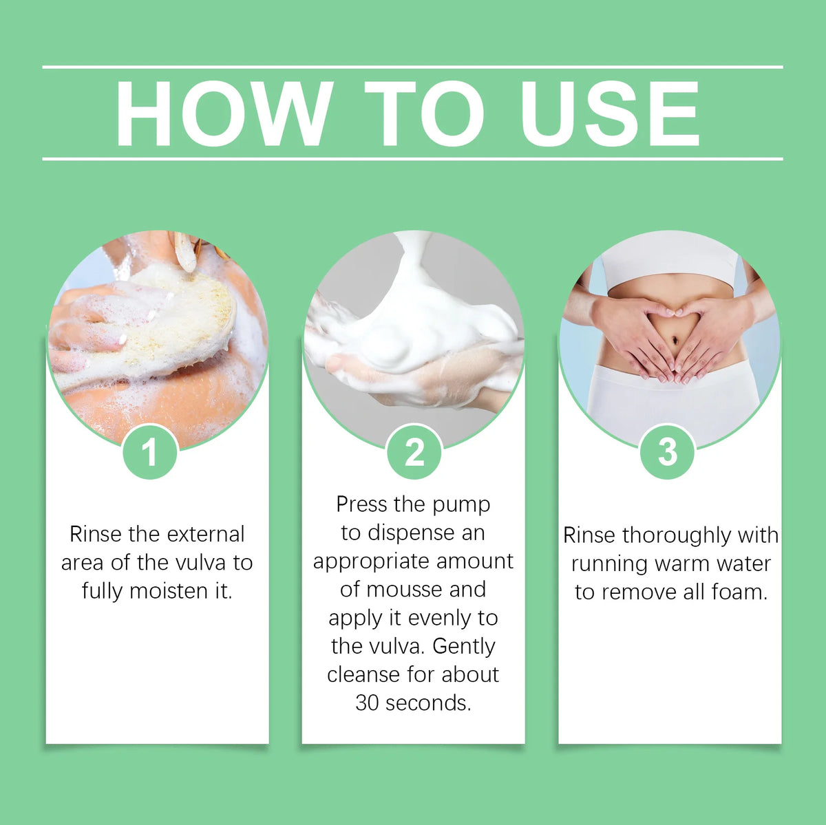 Herbal Women Private Part Care Mousse Gentle Cleanse Reduce Odor Ph Balance Anti-Itching Hydrating Feminine Hygiene Care Product