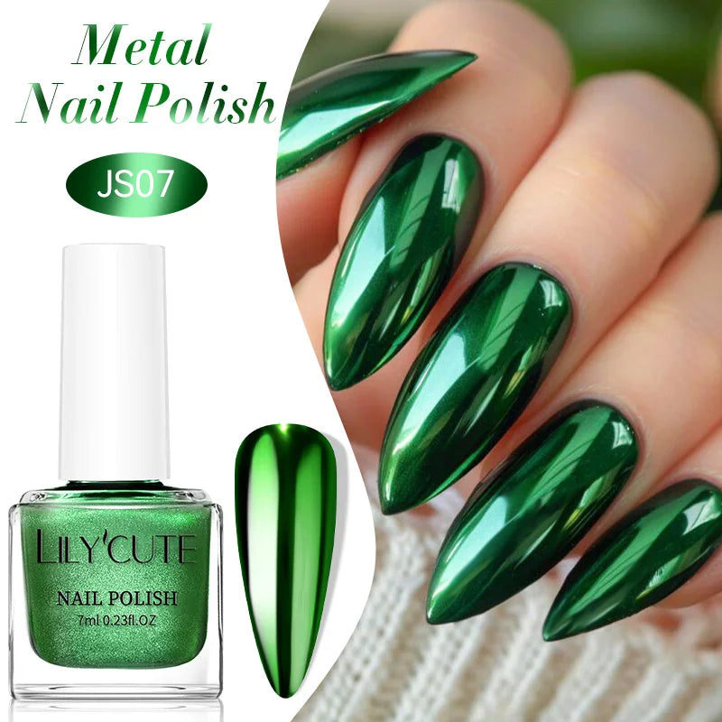 LILYCUTE 7ml Auroras Glitter Nail Polish No Need of UV/LED Lamp Nail Supplies Vernis White Pink Silver Pearl Effect for Nails
