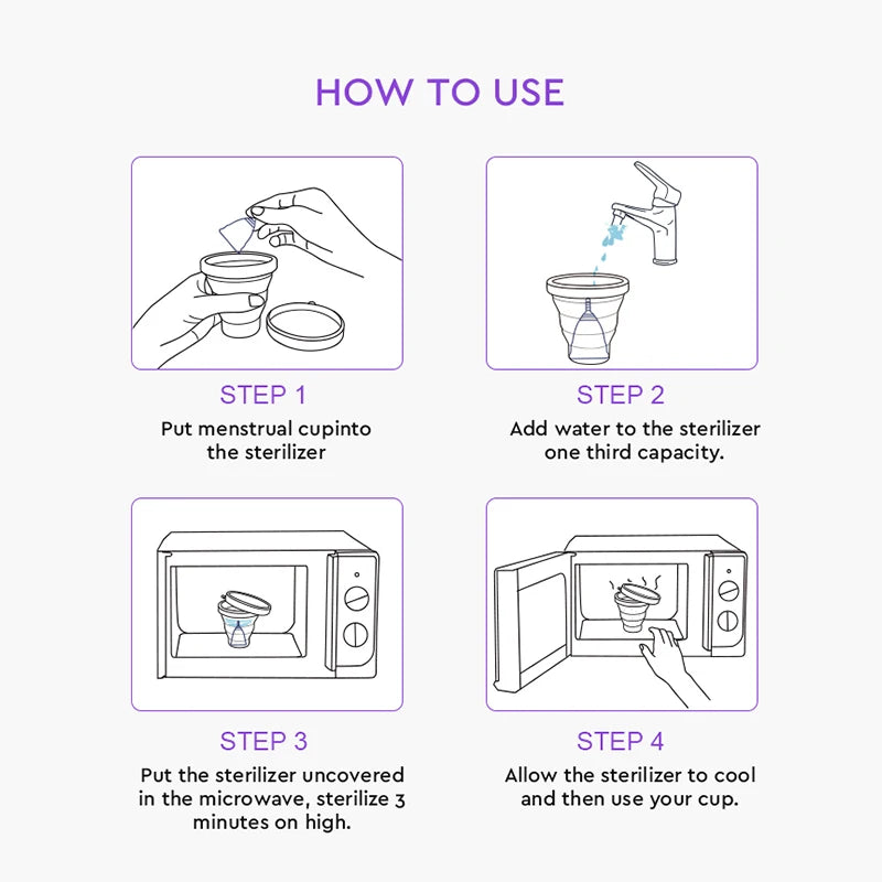 Menstrual Cup Sterilizer Kit Female Medical Silicone Certified Menstrual Cup Lady Health Product Care Product Menstrual Bowls