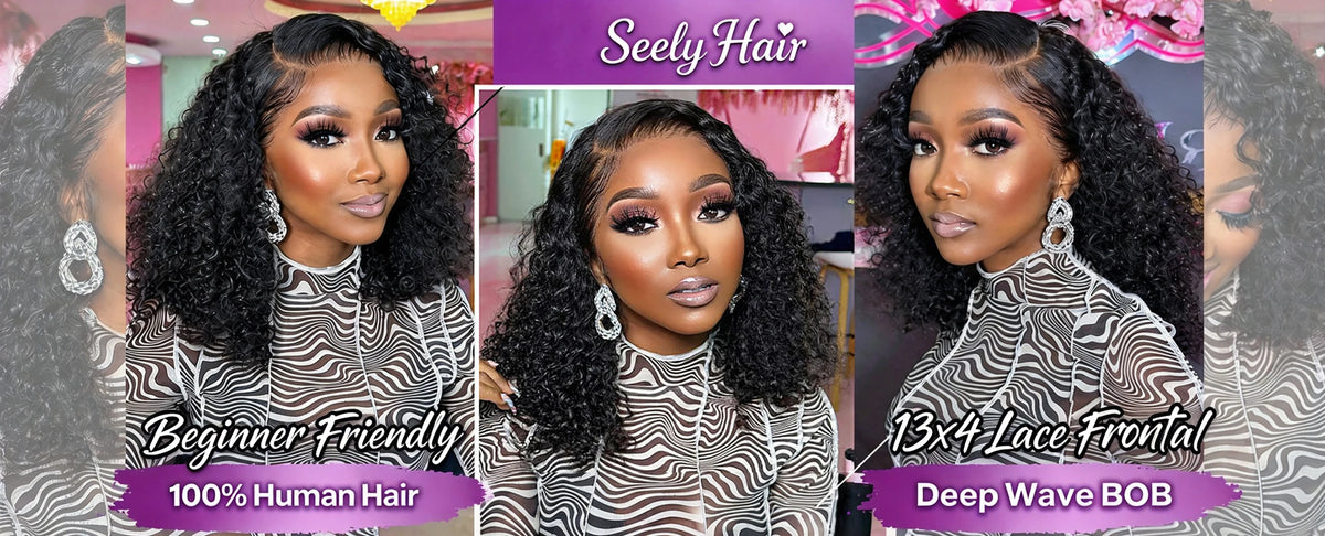 Short Bob Curly 13x4 Lace Front Human Hair Wigs Brazilian Virgin 100% Human Hair Deep Wave Bob Wigs 200% Density 4x4 Closure Wig