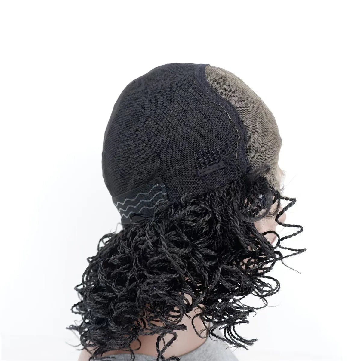 12 Inch Short Bob Braided Micro Curly Twist Wig on 5x5 Frontal Lace HD Natural Looking Box Braided Hair for Women