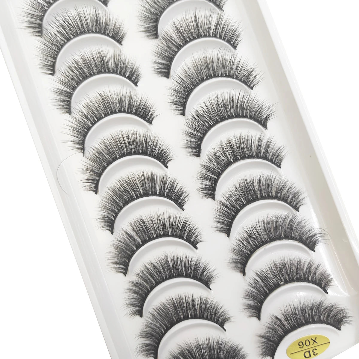 10 Pairs Natural 3d Mink Lashes Soft False Eyelashes Cross Messy Dense Eye Lashes Extension Makeup Faux Cils Cat Mini