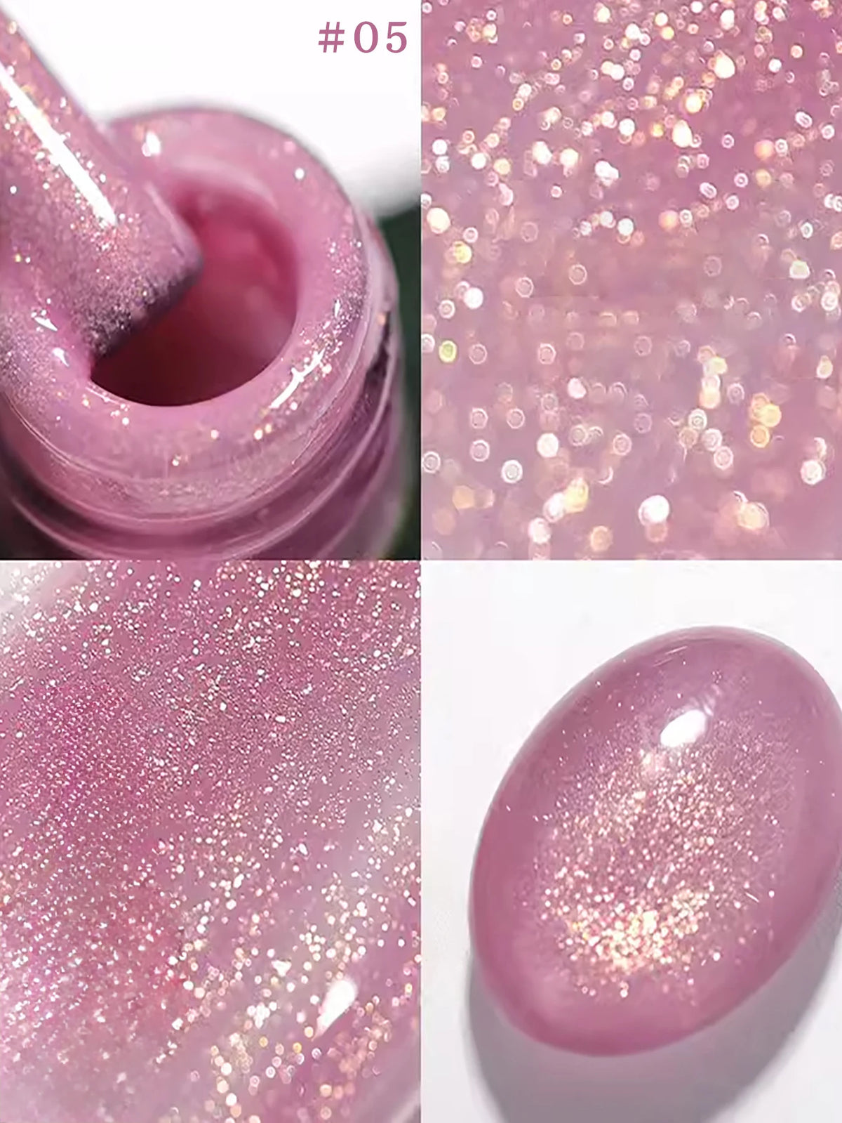 MN 1-9PCS Pink Blue White Green Color Series Gel Nail Polish With Strobe Glitter Brocade Diamond Gel Polish