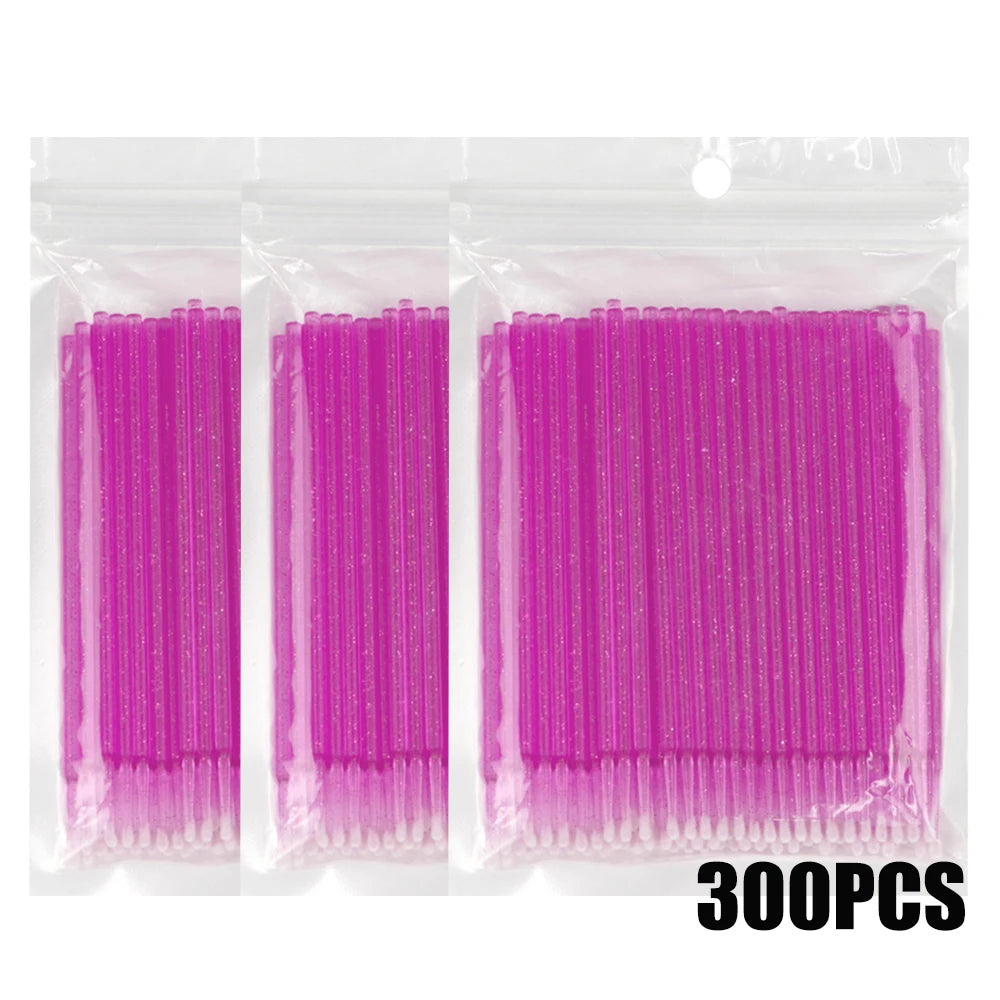 300/500PCS MicroBrush Eyelash Cleaning Brush Lash Extension Applicator For Eyelashes Removing Swab Micro Makeup Brush
