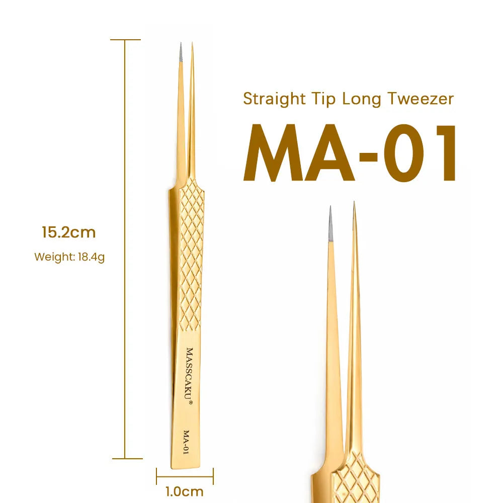 MASSCAKU Lash Pickup Tweezers Fiber Tip Beauty Salon Supplies High Accuracy Tool for Premade Fan Application