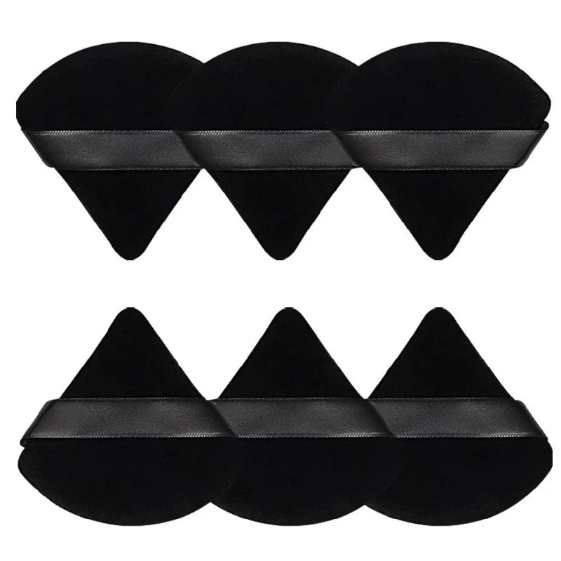 2/6PCS Triangle Velvet Cosmetic Puff Make Up Sponges Wet Dry Use for Face Eye Contouring Shadow Cosmetic Foundation Makeup Tool